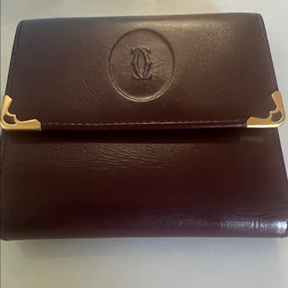 Cartier Rich Brown Leather Wallet with Gold Accents - Picture 2 of 8
